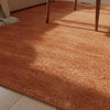 Handmade Burnt Orange Wool Area Rug: Modern Minimalist Design, 6x9 ft