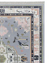 Hand-Knotted Oushak Wool Rug: Vintage Turkish Area Rug, 8x10