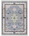 Hand-Knotted Oushak Wool Rug: Vintage Turkish Area Rug, 8x10