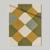 Handcrafted Wool Tufted Rug | Modern Olive Green Checkered Carpet