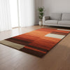 Handwoven Wool Area Rug – Modern Geometric Earth Tone Carpet