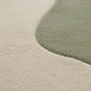 Modern Abstract Rug | Green & Beige Wavy Carpet