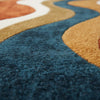Handmade Wavy Area Rug: Mid-Century Modern Colorful Carpet