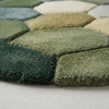 Handmade Wool Pebble Rug: Modern Green Earth Tone Carpet