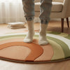 Handmade Wool Blend Rug: Bohemian Vintage Style 6x6 ft Round