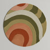 Handmade Wool Blend Rug: Bohemian Vintage Style 6x6 ft Round