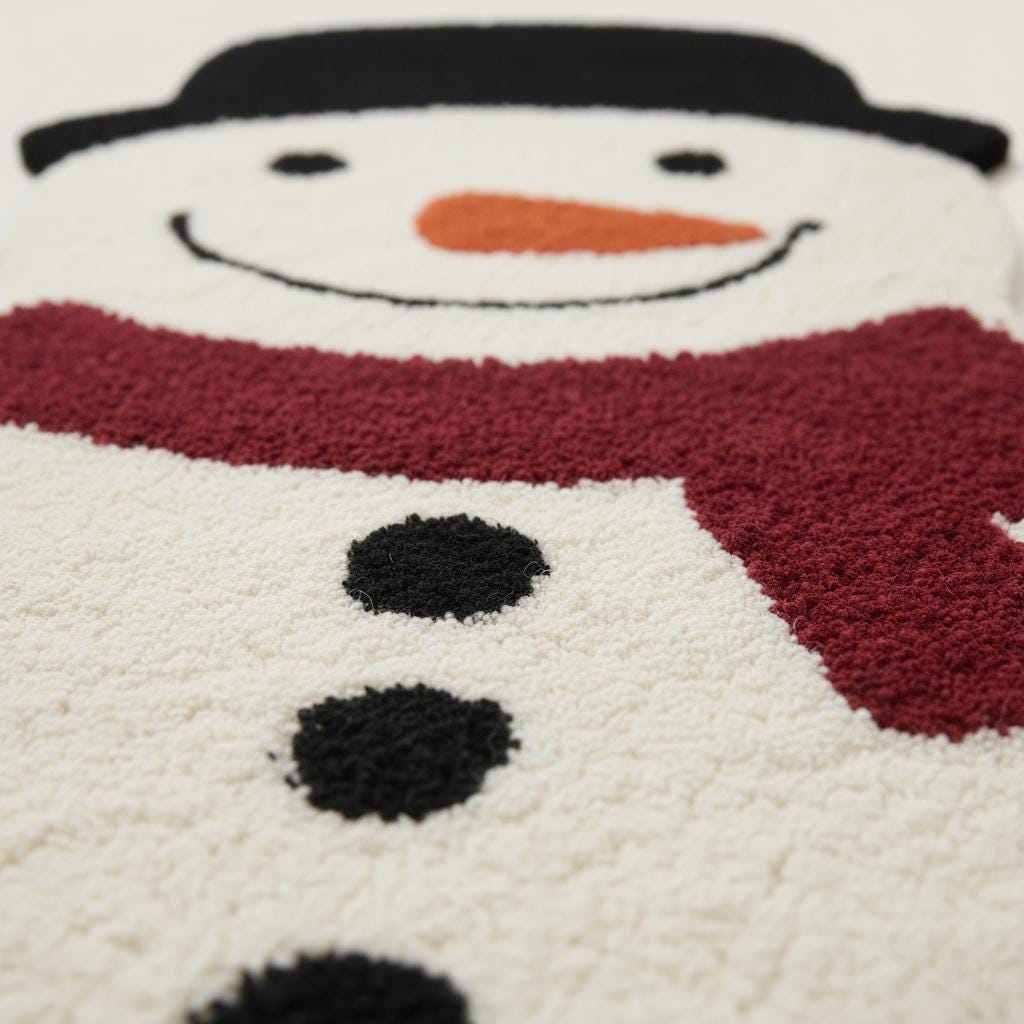 Tufted Snowman Rug | Christmas Holiday Decor, Kids Room