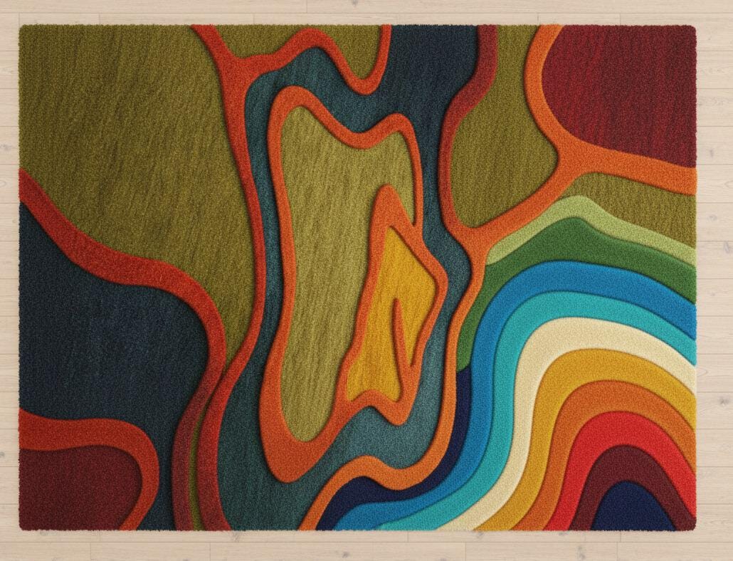 Handmade Wool Area Rug | Modern Boho Textured Carpet