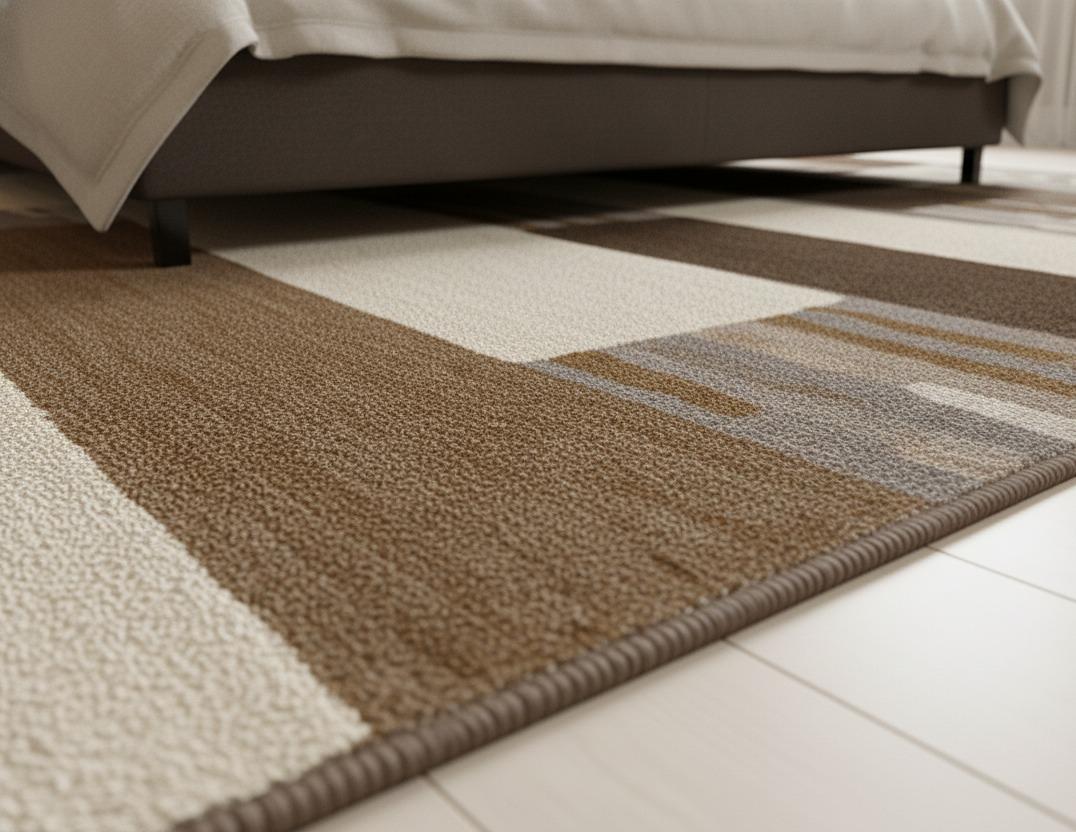 Modern Geometric Brown Beige Area Rug, Contemporary Home Decor