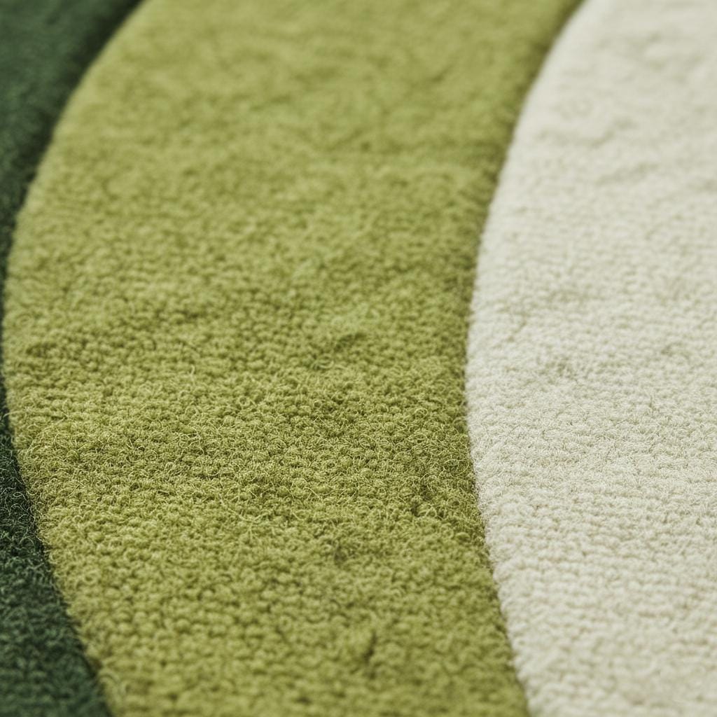Modern Green Wave Wool Rug | 3D Tufted Abstract Area Rug