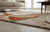 Modern Abstract Rug: Beige & Rust Organic, Custom Size