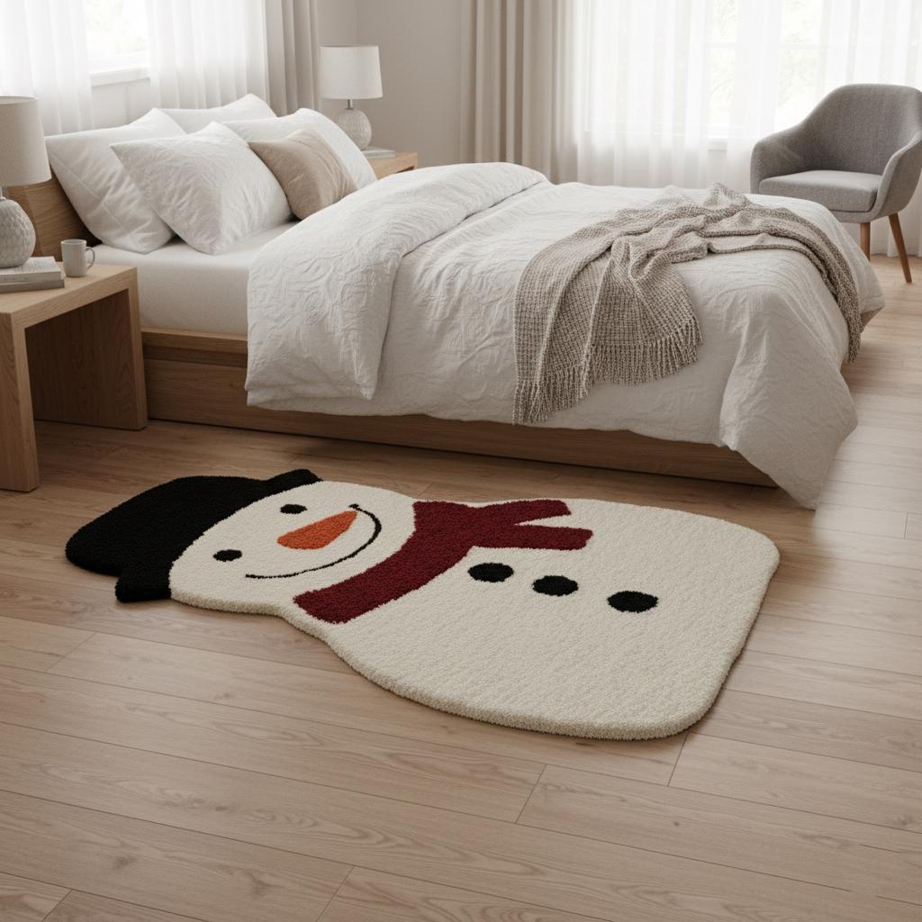 Tufted Snowman Rug | Christmas Holiday Decor, Kids Room