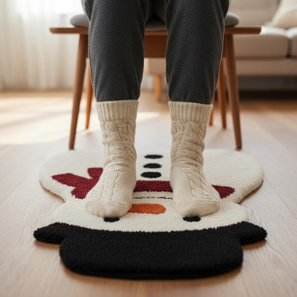 Tufted Snowman Rug | Christmas Holiday Decor, Kids Room