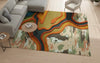 Abstract Topographic Area Rug – Modern 3D Effect, Earthy Tones