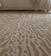 Beige 3D Area Rug | Textured Abstract Coral Design
