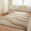 Beige Wavy Texture Area Rug – Modern Boho Home Decor