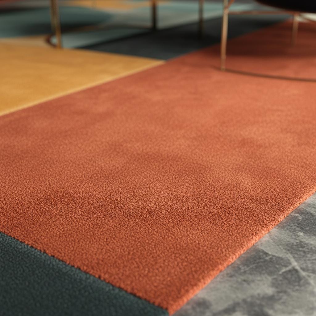 Modern Abstract Area Rug: Geometric Color Block, Custom Size