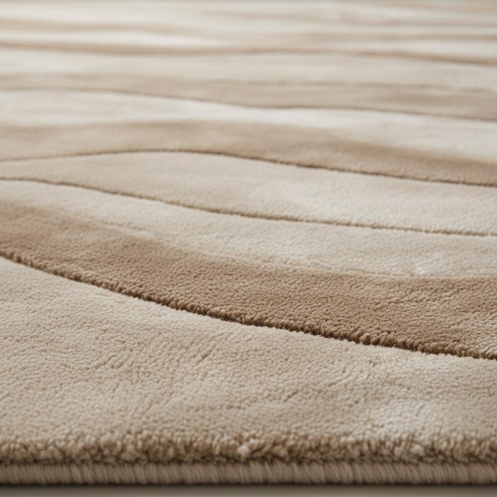 Beige Wavy Texture Area Rug – Modern Boho Home Decor