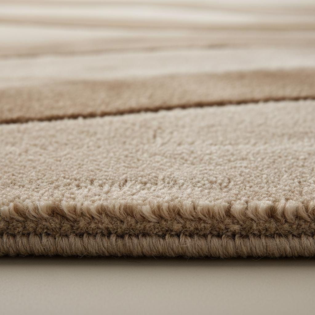 Beige Wavy Texture Area Rug – Modern Boho Home Decor
