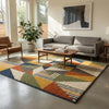 Handmade Wool Tufted Area Rug, Mid Century Modern Geometric Design