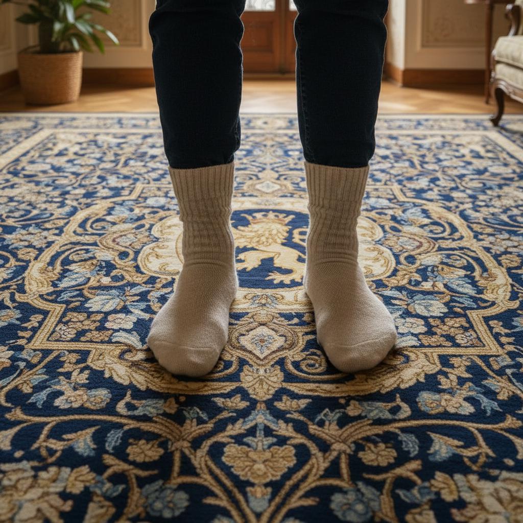 Handmade Royal Blue Persian Rug, Traditional European Style