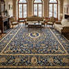 Handmade Royal Blue Persian Rug, Traditional European Style