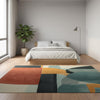 Modern Abstract Area Rug: Geometric Color Block, Custom Size