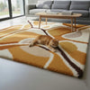 Mid Century Modern Area Rug – Terracotta Mustard Geometric, Earth Tones