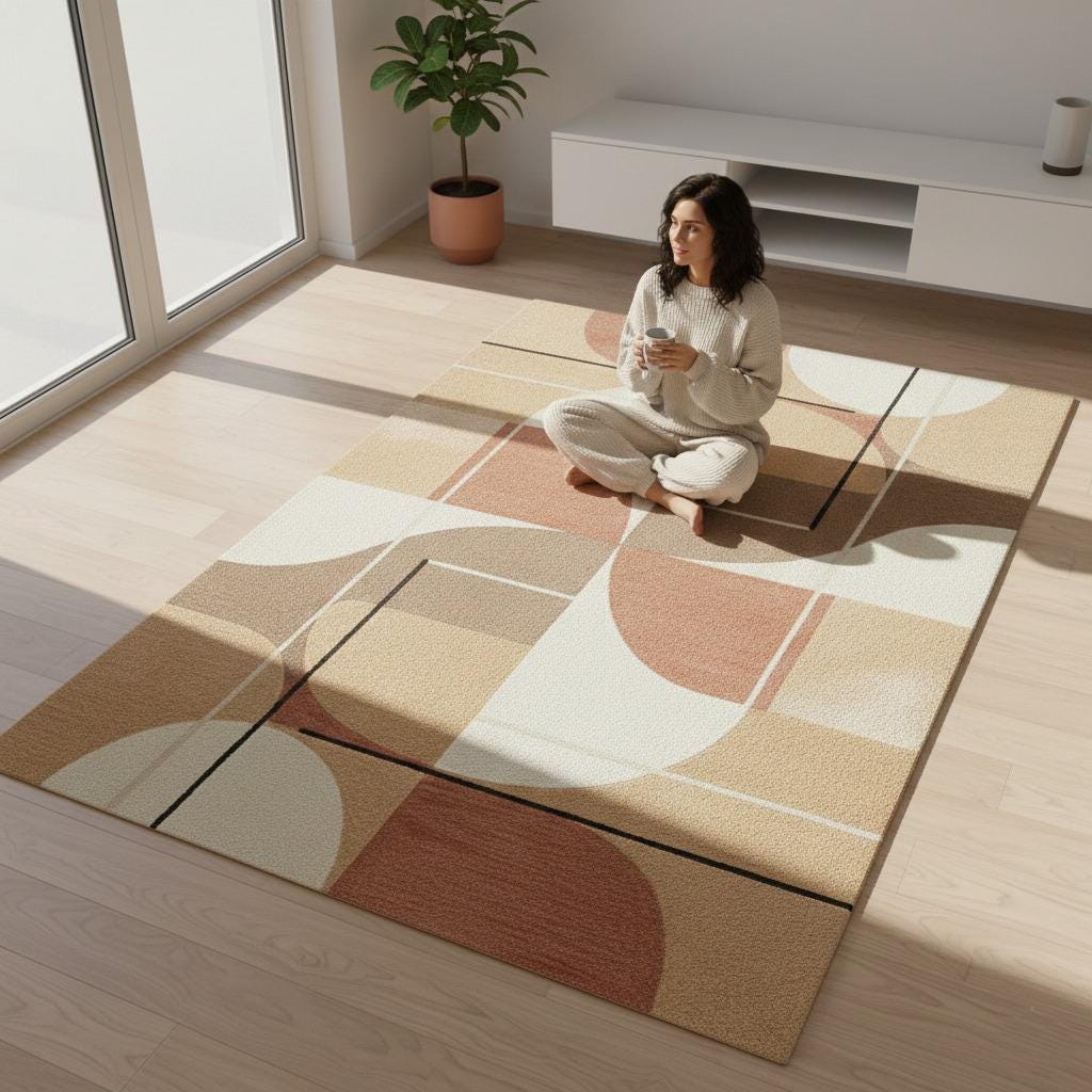 Handmade Wool Tufted Rug | Modern Abstract Design, Custom Size