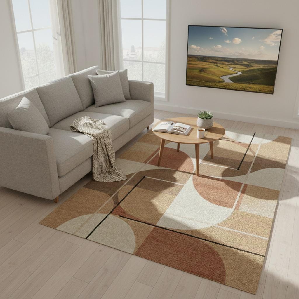 Handmade Wool Tufted Rug | Modern Abstract Design, Custom Size