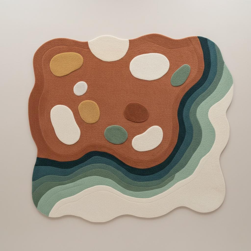 Abstract Wavy Tufted Rug – Earth Tone Organic Decor