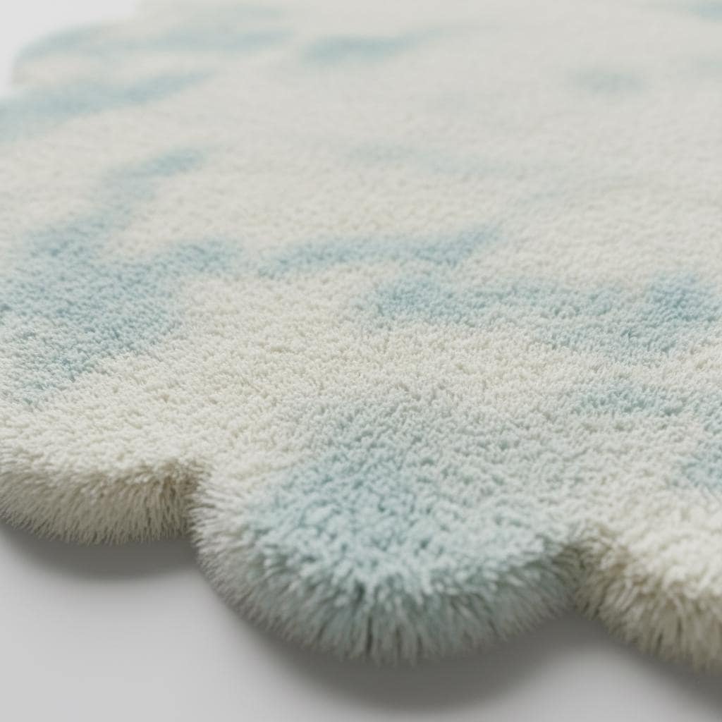 Handmade Abstract Wavy Rug, Earth Tone Tufted Wool Area Rug