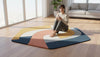 Handmade Tufted Abstract Rug | Hexagonal Geometric Carpet Size- 5x5 feet semi circle