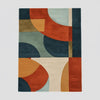 Handmade Mid-Century Modern Area Rug | Geometric Colorful Wool Carpet (6x9)