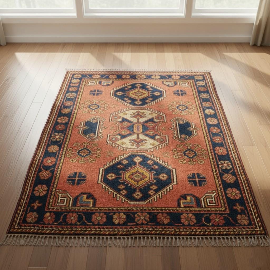 Handmade Wool Oushak Rug, Tribal Ethnic Carpet, Boho Decor (8x10 Feet Customizable)