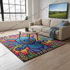 Handmade Tufted Wool Monster Rug, Psychedelic Cartoon Art