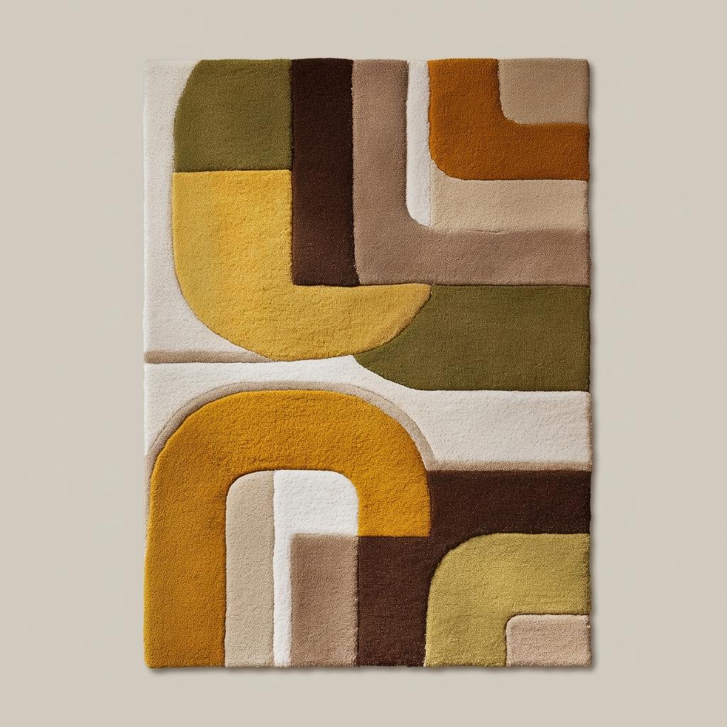 Handmade Wool Area Rug | Modern Geometric Design