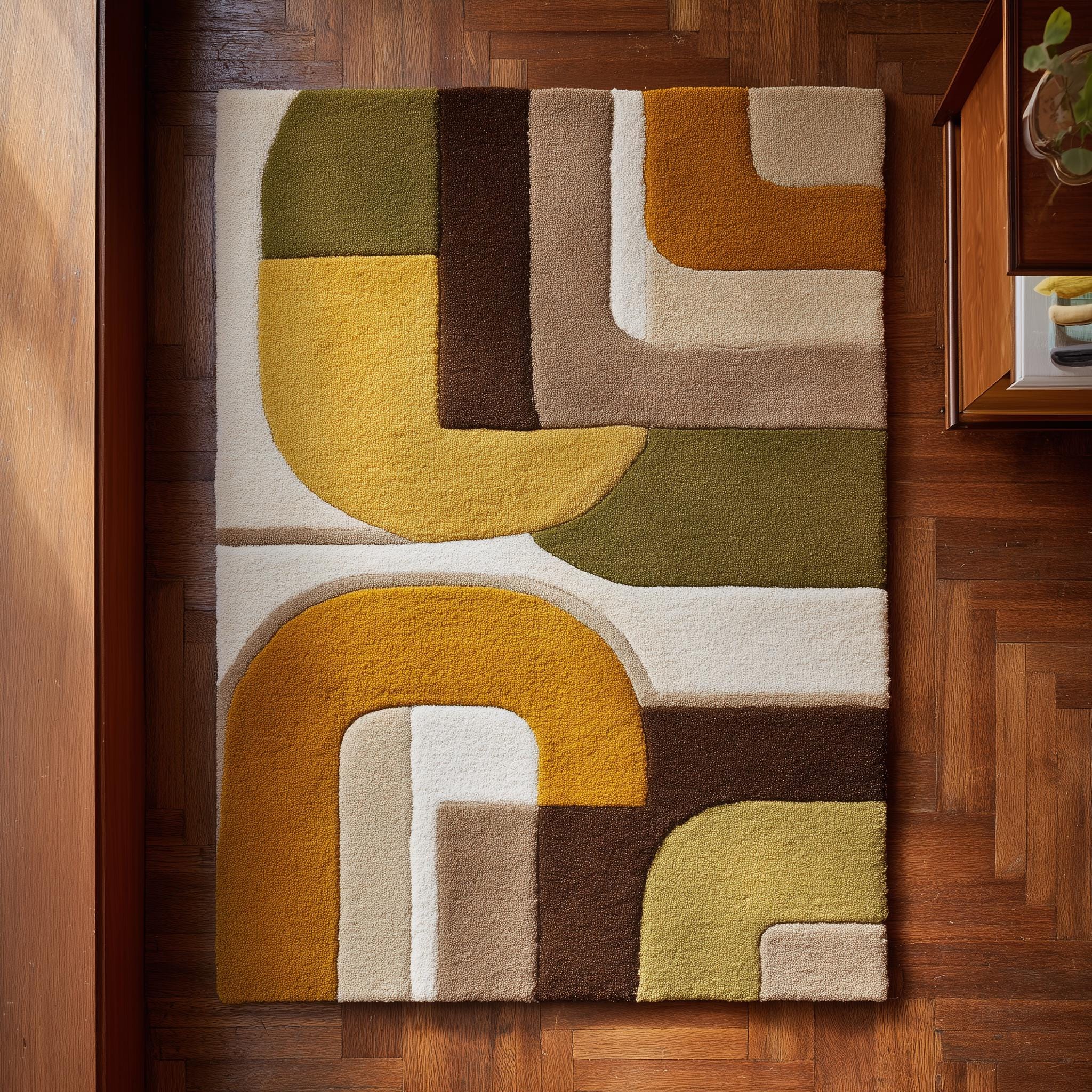 Handmade Wool Area Rug | Modern Geometric Design