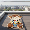 Handmade Cartoon Cowboy Wool Rug, Nursery Playroom Decor (3x4 Feet)