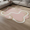 Handmade Pink Abstract Wool Area Rug, Modern Tufted Carpet