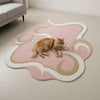 Handmade Pink Abstract Wool Area Rug, Modern Tufted Carpet
