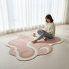 Handmade Pink Abstract Wool Area Rug, Modern Tufted Carpet