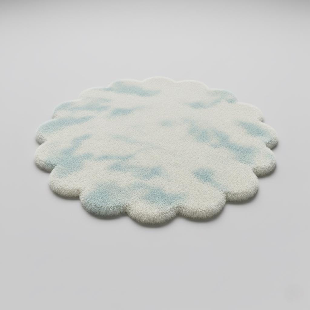 Handmade Abstract Wavy Rug, Earth Tone Tufted Wool Area Rug