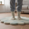 Handmade Abstract Wavy Rug, Earth Tone Tufted Wool Area Rug