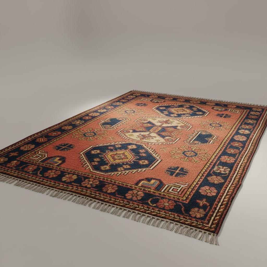 Handmade Wool Oushak Rug, Tribal Ethnic Carpet, Boho Decor (8x10 Feet Customizable)