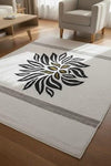 Handmade Wool Area Rug, Modern Botanical Floral Design
