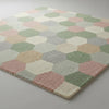 Handmade Wool Hexagon Area Rug, Pastel Scandinavian Style