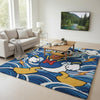 Handmade Wool Cartoon Rug, Angry Duck, Blue Wave Nursery Decor