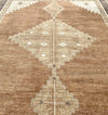 Handmade Oushak Wool Rug: Vintage Turkish Knot, Brown and Beige 8x10