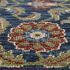 Hand-Knotted Navy Blue Floral Rug, Traditional Persian Style, Wool